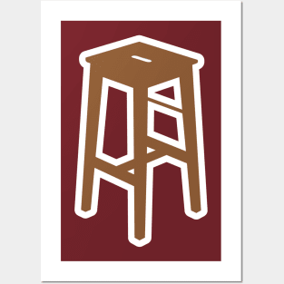 Modern Bar Stool, Chair vector illustration. Interior indoor bar objects icon concept. Furniture for the Bar and Restaurant decoration vector design with shadow. Comfortable sitting stool, chair logo. Posters and Art